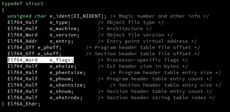 e_flags field.